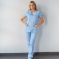 Likralı Hemşire Doktor Takım Açık Mavi Unisex