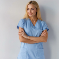 Likralı Hemşire Doktor Takım Açık Mavi Unisex