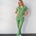 Likralı Hemşire Doktor Forma Fıstık Yeşili Unisex