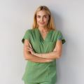 Likralı Hemşire Doktor Forma Fıstık Yeşili Unisex