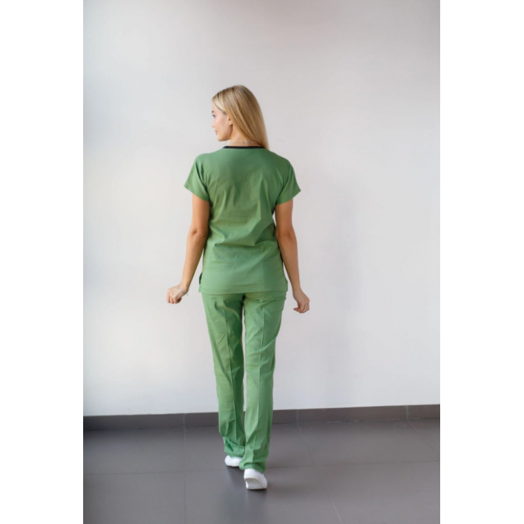 Likralı Hemşire Doktor Forma Fıstık Yeşili Unisex