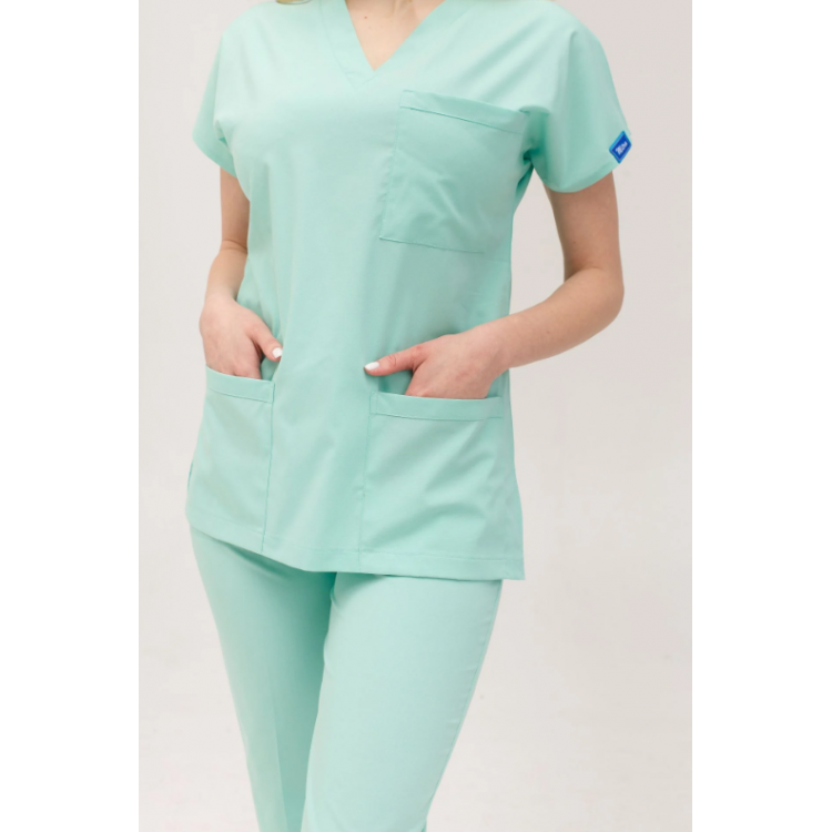 Likralı Hemşire Doktor Forması Mint Yeşili Unisex