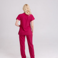 Likralı Hemşire Doktor Takım Vişne Renk Unisex