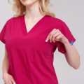 Likralı Hemşire Doktor Takım Vişne Renk Unisex
