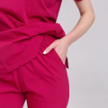 Likralı Hemşire Doktor Takım Vişne Renk Unisex