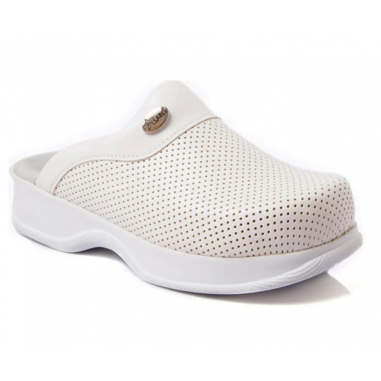 Klasik Taban Doktor Hemşire Hastane Aşçı Terliği 201 Beyaz