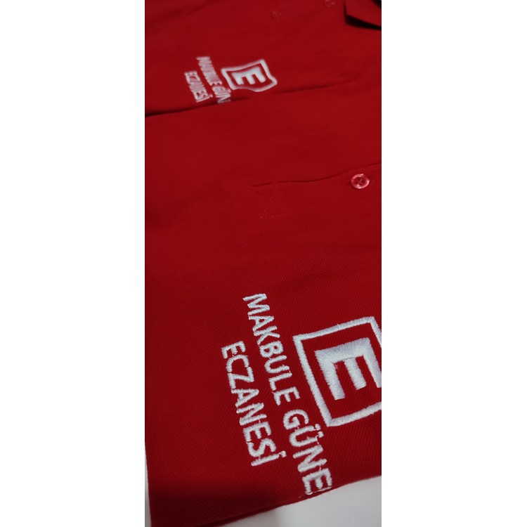 Eczacı T-shirt Kırmızı Uzun Kol Unisex