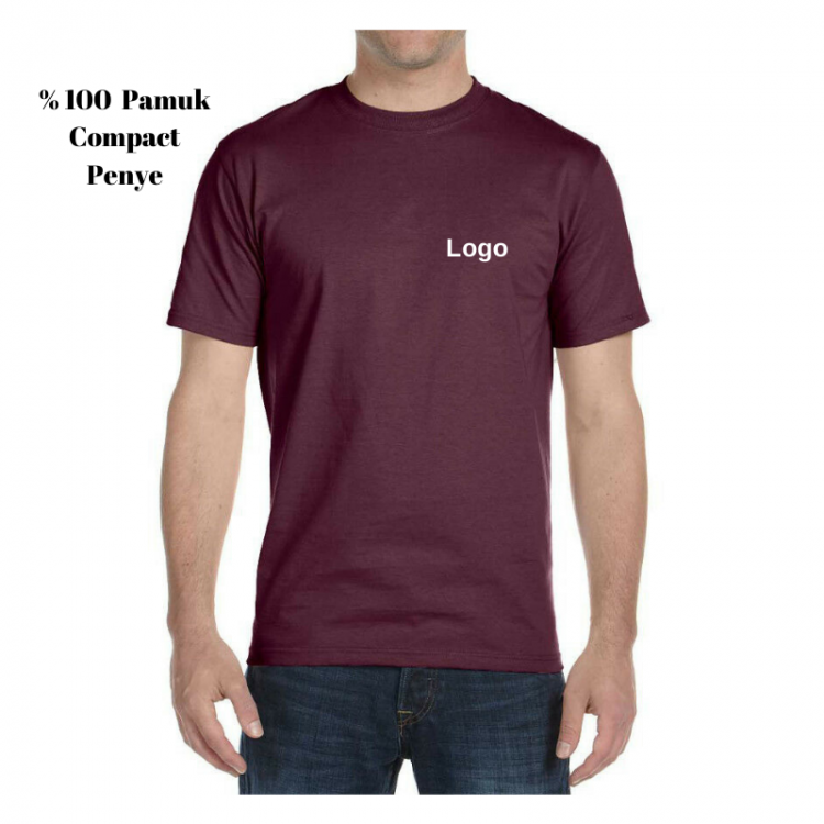 Bisiklet Yaka T-shirt Bordo Unisex Bisiklet Yaka T-shirt Bordo Unisex