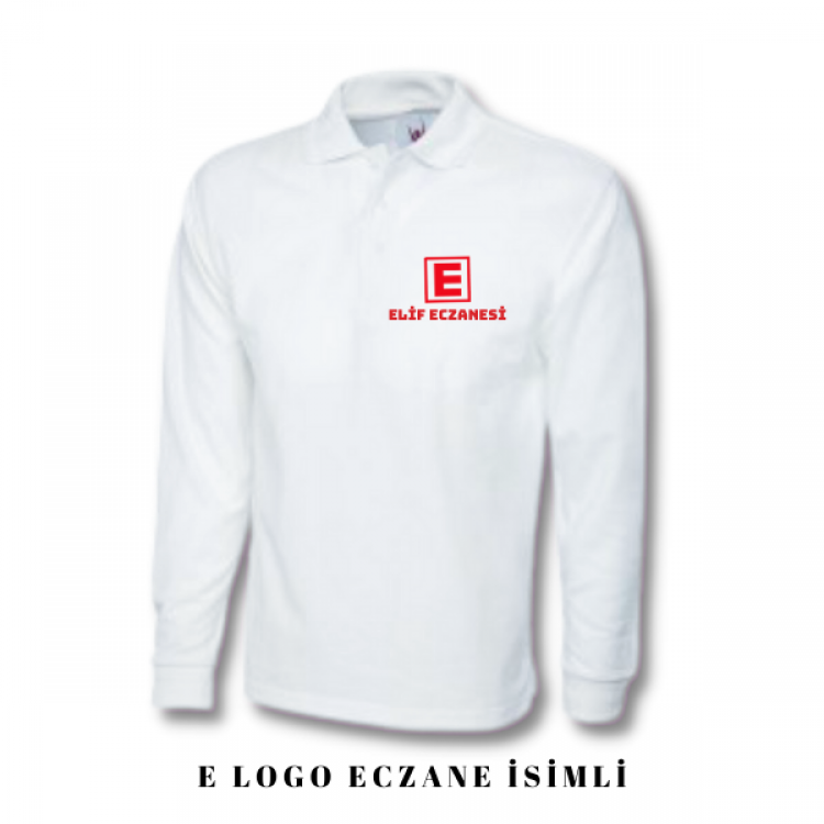 Eczacı T-shirt Beyaz Uzun Kol Unisex