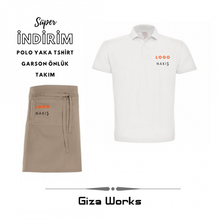 Garson Önlük Tshirt Takım GRS27 Garson Önlük Tshirt Takım GRS27
