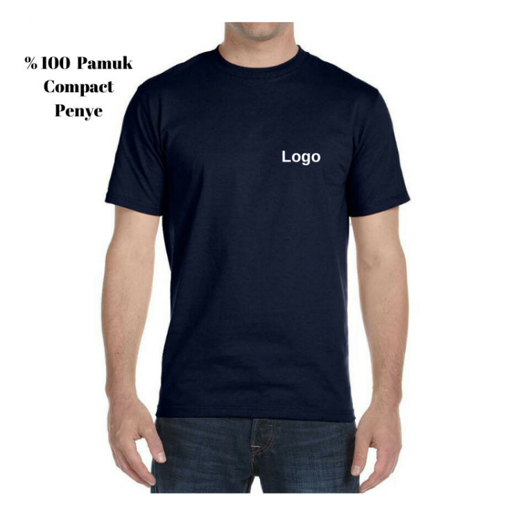 Bisiklet Yaka T-shirt Lacivert Unisex Bisiklet Yaka T-shirt Lacivert Unisex