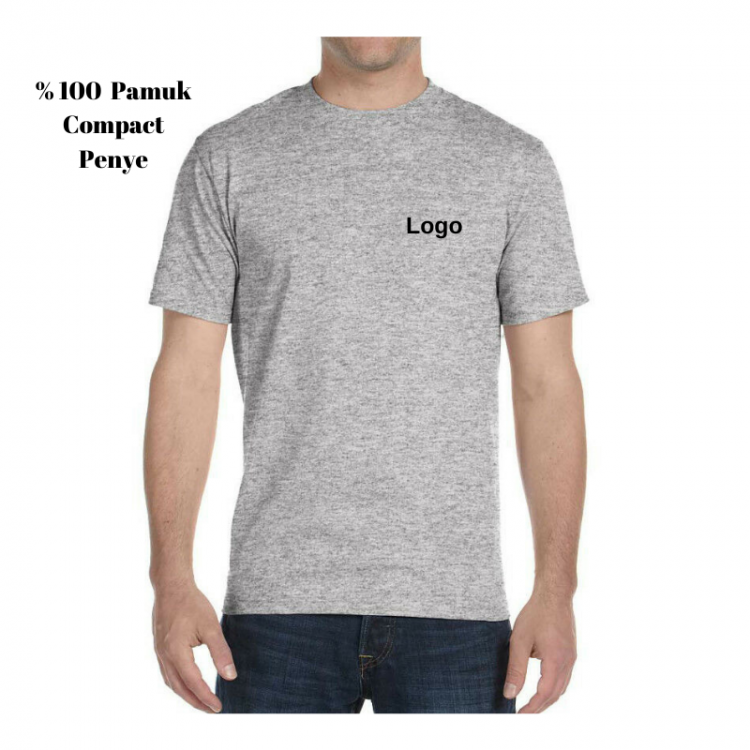 Bisiklet Yaka T-shirt Gri Unisex