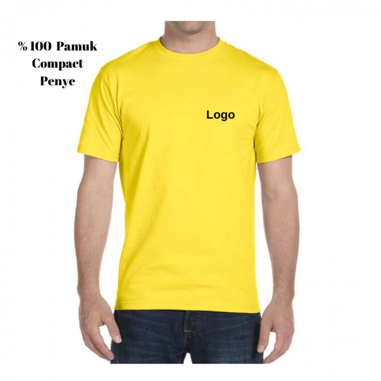 Bisiklet Yaka T-shirt Sarı Unisex